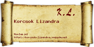 Korcsok Lizandra névjegykártya